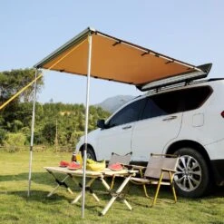 Car Side Awning Large 4.6 Ft. X 6.6 Ft. Shade Coverage Vehicle Awning PU 3000 Mm UV 50+ Retractable Car Awning -Vevor beige vevor shade cloths qccpsss46x66qepmpv0 31 1000