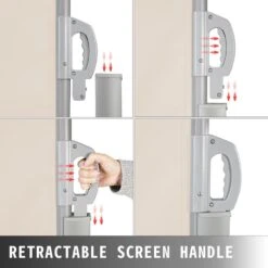 118 In. X 71 In. Retractable Side Awning Waterproof Patio Screen Room Divider Beige For Privacy -Vevor beige vevor shade cloths zypf180x300cmm001v0 44 1000