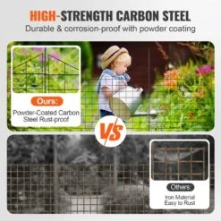 Garden Fence No Dig Fence 36.6 In. H X 29.5 In. L Animal Barrier Fence With 2.5 In. Spike Spacing (5-Pack) -Vevor black garden fencing jswl385295inrni2vv0 1f 1000