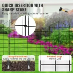 Garden Fence No Dig Fence 36.6 In. H X 29.5 In. L Animal Barrier Fence With 2.5 In. Spike Spacing (5-Pack) -Vevor black garden fencing jswl385295inrni2vv0 44 1000