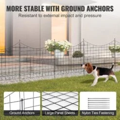 Garden Fence No Dig Fence 36.6 In. H X 29.5 In. L Animal Barrier Fence With 2.5 In. Spike Spacing (5-Pack) -Vevor black garden fencing jswl385295inrni2vv0 4f 1000