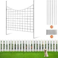 Garden Fence No Dig Fence 36.6 In. H X 29.5 In. L Animal Barrier Fence With 2.5 In. Spike Spacing (5-Pack)