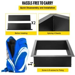 Fire Pit Ring 42 In. Outer 36 In. Inner Diameter Fire Pit 1.5 Mm Thickness Fire Pit Insert DIY Fire Ring -Vevor black vevor accessories tgfxhkhc362mymodfv0 fa 1000