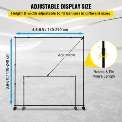 Backdrop Banner Stand 96 In. H X 96 In. D Adjustable Display Backdrop Banner Stand Protable For Photography, Party -Vevor black vevor arbors dm abszsj00000001v0 1f 1000