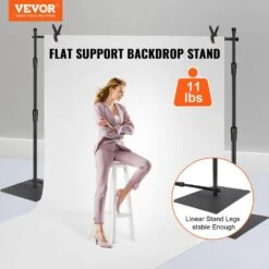 Backdrop Banner Stand 120 In. H X 120 In. D Adjustable Display Backdrop Banner Stand Protable For Photography, Party -Vevor black vevor arbors ssbjzsjl10fta18erv0 c3 1000