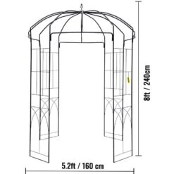Birdcage Shape Gazebo 96 In. H X 62.4 In. W Heavy Duty Wrought Iron Arbor For Climbing Vines Wedding Arch Trellis,Black -Vevor black vevor arbors tyhygmychsnl81ty6v0 76 1000