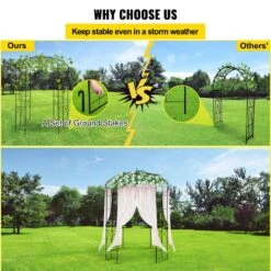 108 In. H X 79.2 In. W Wedding Arch Trellis For Climbing Vine Heavy Duty Wrought Iron Arbor 13 108 In. H X 79.2 In. W Wedding Arch Trellis For Climbing Vine Heavy Duty Wrought Iron Arbor -Vevor black vevor arbors tyhygmychsnl9g07vv0 1f 1000
