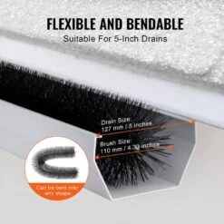 Gutter Brush 30 Ft. X 4.33 In. Gutter Cleaning Tools Ground-Level Gutter Brush Leaf Guard For 5 In. Gutter (10-Pack) -Vevor black vevor canopy parts tgms433inch1bg08bv0 44 1000