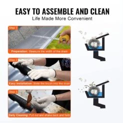 Gutter Brush 30 Ft. X 4.33 In. Gutter Cleaning Tools Ground-Level Gutter Brush Leaf Guard For 5 In. Gutter (10-Pack) -Vevor black vevor canopy parts tgms433inch1bg08bv0 4f 1000