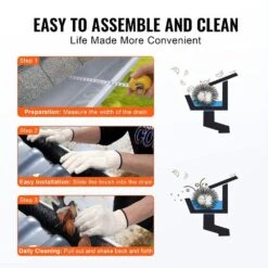 Gutter Brush 60 Ft. X 4.33 In. Gutter Cleaning Tools Ground-Level Gutter Brush Leaf Guard For 5 In. Gutter (20-Pack) -Vevor black vevor canopy parts tgms433inch2imfcuv0 4f 1000