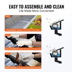 Gutter Brush 15 Ft. X 4.33 In. Gutter Cleaning Tools Ground-Level Gutter Brush Leaf Guard For 5 In. Gutter (5-Pack) -Vevor black vevor canopy parts tgms433inch5j5l94v0 4f 1000