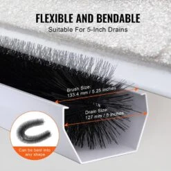 Gutter Brush 60 Ft. X 5.25 In. Gutter Cleaning Tools Ground-Level Gutter Brush Leaf Guard For 5 In. Gutter (20-Pack) -Vevor black vevor canopy parts tgms525inch2zcuzdv0 44 1000