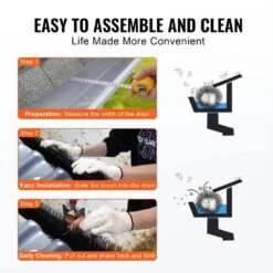 Gutter Brush 60 Ft. X 5.25 In. Gutter Cleaning Tools Ground-Level Gutter Brush Leaf Guard For 5 In. Gutter (20-Pack) -Vevor black vevor canopy parts tgms525inch2zcuzdv0 4f 1000