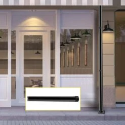 21 In. H X 3 In. Dia Sail Pole Extension Powder Coated Heavy-Duty Steel Sun Shade Extension Pole For Deck In Black -Vevor black vevor canopy parts zypzcgkzg 21 1001v0 31 1000