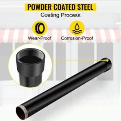 21 In. H X 3 In. Dia Sail Pole Extension Powder Coated Heavy-Duty Steel Sun Shade Extension Pole For Deck In Black -Vevor black vevor canopy parts zypzcgkzg 21 1001v0 44 1000