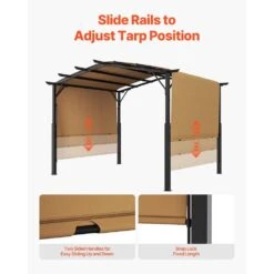 12 Ft. X 10 Ft. Outdoor Pergola, Arched Top Metal Pergola, Retractable Pergola With Sun Shade Canopy 15 12 Ft. X 10 Ft. Outdoor Pergola, Arched Top Metal Pergola, Retractable Pergola With Sun Shade Canopy -Vevor black vevor canopy tents gxlpl12ftw10x63lkv0 fa 1000