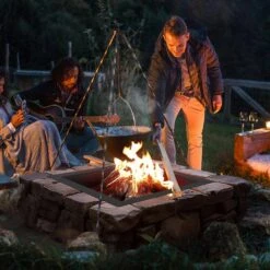 Fire Pit Ring Square 36 In. X 36 In. Outer Steel Liner DIY Campfire Ring Firepit For Outdoor Camping, Bonfires -Vevor black vevor fire pit covers and accessories fxhh30inch15xenibv0 31 1000