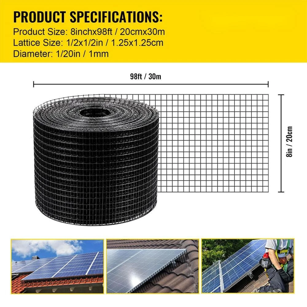Garden Fence Solar Panel Bird Wire 8 In. X 98 Ft. Critter Guard Roll Kit With 100-Piece Fasteners, 50-Piece Tie Wires 9 Garden Fence Solar Panel Bird Wire 8 In. X 98 Ft. Critter Guard Roll Kit With 100-Piece Fasteners, 50-Piece Tie Wires - Image 7