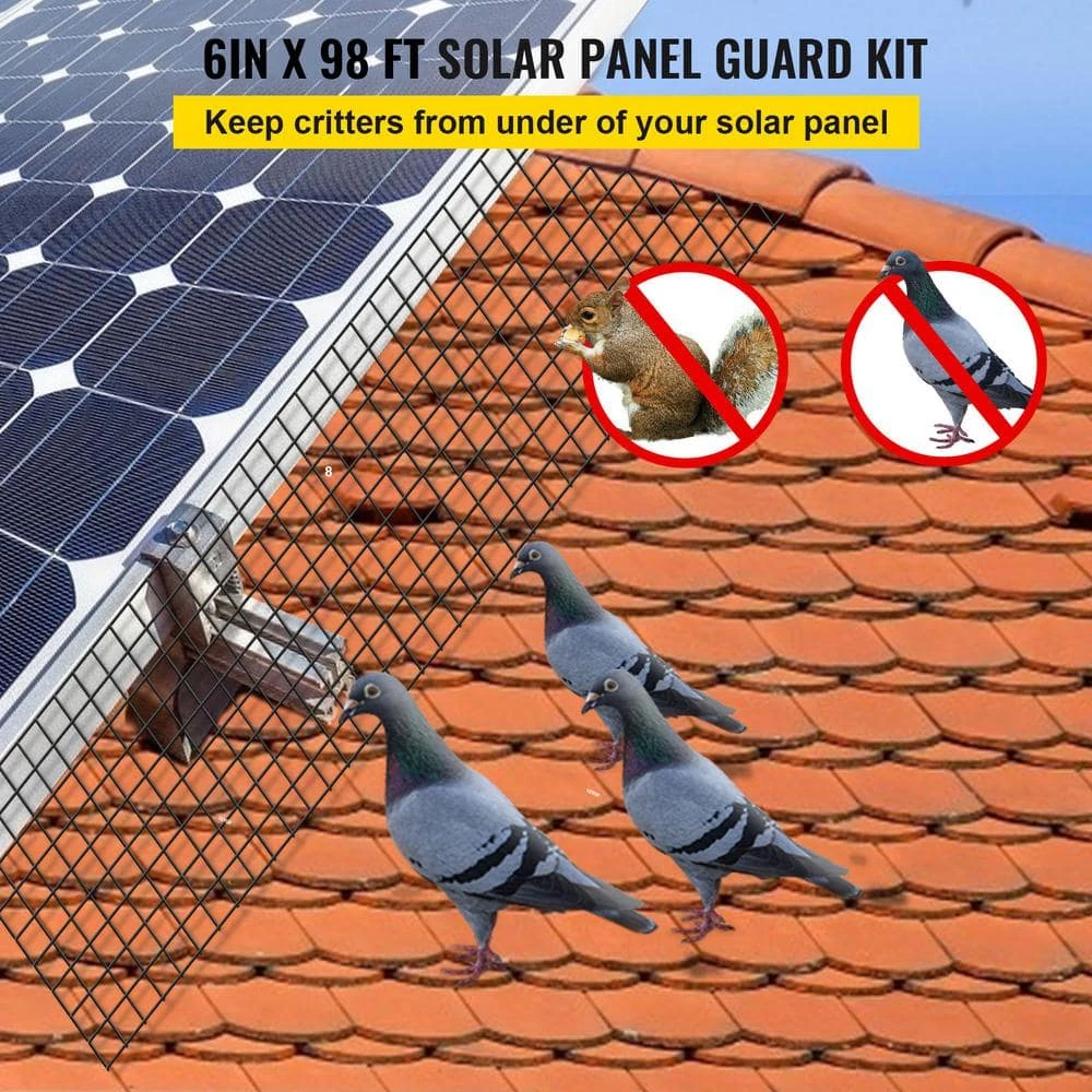 Garden Fence Solar Panel Bird Wire 8 In. X 98 Ft. Critter Guard Roll Kit With 100-Piece Fasteners, 50-Piece Tie Wires 4 Garden Fence Solar Panel Bird Wire 8 In. X 98 Ft. Critter Guard Roll Kit With 100-Piece Fasteners, 50-Piece Tie Wires - Image 2
