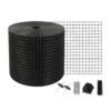 6 In. X 100ft. Solar Panel Bird Guard Garden Fence Critter Guard Roll Kit With 60-Pieces Stainless Steel -Vevor black vevor garden fencing tyndcbbhwtz6h55gxv0 64 1000
