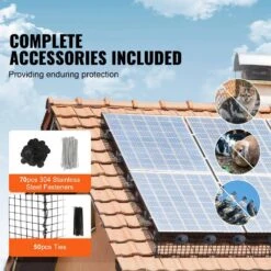 8 In. X 100 Ft X 0.04 In. Solar Panel Bird Guard Garden Fence Critter Guard Roll Kit With 70 Pcs Stainless Steel 13 8 In. X 100 Ft X 0.04 In. Solar Panel Bird Guard Garden Fence Critter Guard Roll Kit With 70 Pcs Stainless Steel -Vevor black vevor garden fencing tyndcbbhwtz8t7qu5v0 1f 1000