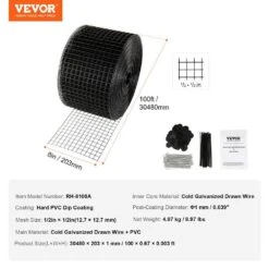 8 In. X 100 Ft X 0.04 In. Solar Panel Bird Guard Garden Fence Critter Guard Roll Kit With 70 Pcs Stainless Steel 16 8 In. X 100 Ft X 0.04 In. Solar Panel Bird Guard Garden Fence Critter Guard Roll Kit With 70 Pcs Stainless Steel -Vevor black vevor garden fencing tyndcbbhwtz8t7qu5v0 76 1000