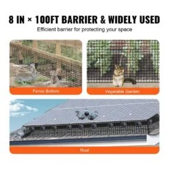 8 In. X 100 Ft X 0.04 In. Solar Panel Bird Guard Garden Fence Critter Guard Roll Kit With 70 Pcs Stainless Steel 15 8 In. X 100 Ft X 0.04 In. Solar Panel Bird Guard Garden Fence Critter Guard Roll Kit With 70 Pcs Stainless Steel -Vevor black vevor garden fencing tyndcbbhwtz8t7qu5v0 fa 1000
