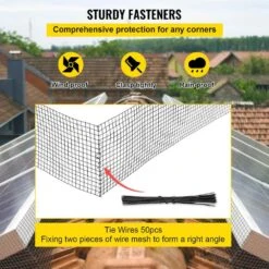 Solar Panel Bird Wire 8 In. X 98 Ft. Solar Panel Critter Guard Removable Garden Fence Guard Wire Roll Kit With Zip Ties -Vevor black vevor garden fencing tyndcbbhwycw8l9u3v0 1f 1000