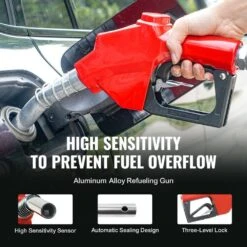 Fuel Hose Reel 1 In. X 33 Ft. Extra Long Retractable Diesel Hose Reel With Automatic Refueling Gun For Truck Ship -Vevor black vevor hose reels cyrg33ft1inchtinhv0 44 1000