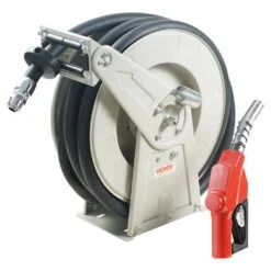 Fuel Hose Reel 1 In. X 33 Ft. Extra Long Retractable Diesel Hose Reel With Automatic Refueling Gun For Truck Ship