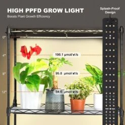 Plant Stand With Grow Light 4-Tier Plant Shelf With 45W Full Spectrum Grow Light 3 Mode Plant Light 2025 Upgrade -Vevor black vevor hydroponic systems gnzwj120cm603r8bdv1 1f 1000