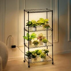 Plant Stand With Grow Light 4-Tier Plant Shelf With 45W Full Spectrum Grow Light 3 Mode Plant Light 2025 Upgrade -Vevor black vevor hydroponic systems gnzwj120cm603r8bdv1 31 1000