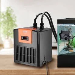Aquarium Chiller 52 Gal. 196 L Hydroponic Water Chiller 1/10 HP Quiet Refrigeration Compressor -Vevor black vevor hydroponic systems hwqlqqjrq01hpzc9fv1 31 1000