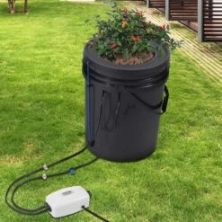 DWC Hydroponics Grow System Deep Water Culture With Top Drip 1 Bucket 5 Gal. Water Culture With Air Pump, Air Stone -Vevor black vevor hydroponic systems ssspxt1t8inkxkb8iv1 31 1000