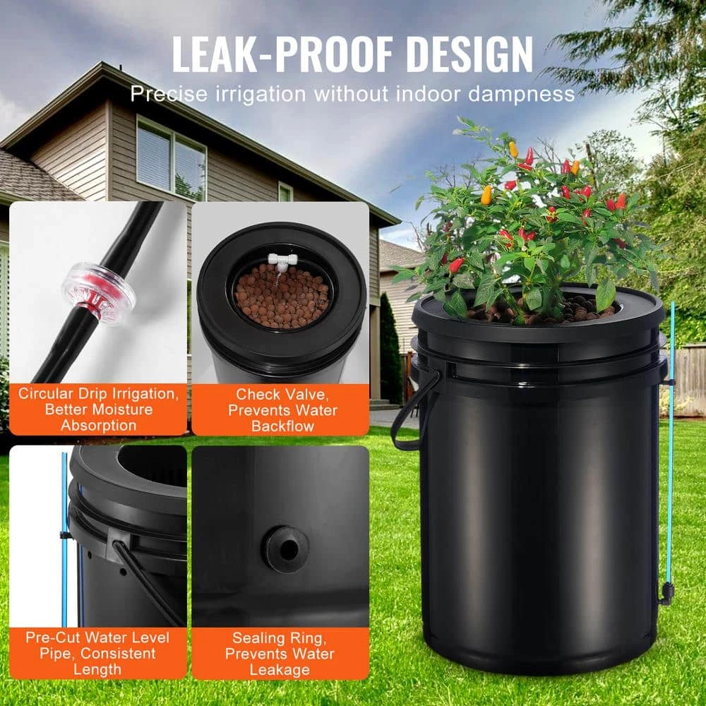 DWC Hydroponics Grow System Deep Water Culture With Top Drip 2 Buckets, With Air Pump, Air Stones And Water Level Device 6 DWC Hydroponics Grow System Deep Water Culture With Top Drip 2 Buckets, With Air Pump, Air Stones And Water Level Device - Image 4