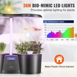 Hydroponics Growing System 12 Pods Indoor Growing System With Full-Spectrum LED Grow Light 4.2 L Water Tank Auto Timer -Vevor black vevor hydroponic systems zwszj1layer3abpciv1 4f 1000