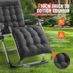 Zero Gravity Chair,26in. Recliner Lounge Chair For Indoor And Outdoor,Adjustable Anti Gravity Chair,Metal,500 Lbs.,Black -Vevor black vevor lawn chairs lzltyhhk26hsb9ihuv0 1f 1000