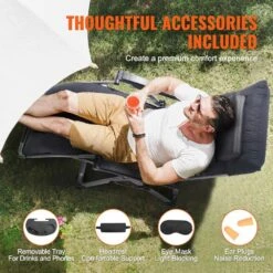 Zero Gravity Chair,26in. Recliner Lounge Chair For Indoor And Outdoor,Adjustable Anti Gravity Chair,Metal,500 Lbs.,Black -Vevor black vevor lawn chairs lzltyhhk26hsb9ihuv0 fa 1000