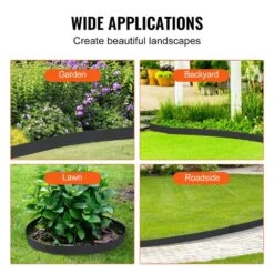 Steel Landscape Edging 4-pack Steel Garden Edging Borders 40 In. L X 12 In. H Strips Hammer-in Edging Border -Vevor black vevor metal edging cppz12inch13h20kav0 fa 1000