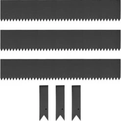 40 In. X 6 In. Landscape Edging Steel Edging Steel Garden Edging Black Border Lawn Edging For Landscaping (3-Pieces)