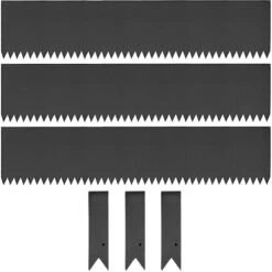 40 In. X 8 In. Black Steel Landscape Edging Steel Edging Garden Edging Border Landscape Edging Lawn Edging (3-Pieces)