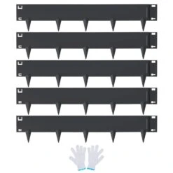 0.59 In. W X 39 In. L X 3 In. H Black Steel Landscape Edging Steel Garden Edging Borders Strips Hammer Edging