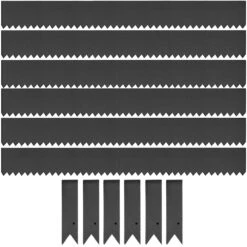 40 In. X 8 In. Black Steel Lawn Edging Garden Edging Landscape Edging Garden Border Edging For Landscaping (6-Pieces)