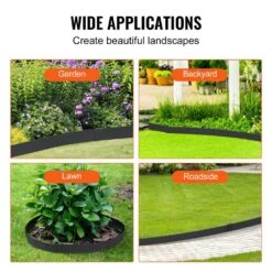 Steel Landscape Edging 6-pack Steel Garden Edging Borders 40 In. L X 6 In. H Strips Hammer-in Edging Border -Vevor black vevor metal edging cppz6inch20fxz0msv0 fa 1000