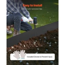 Steel Landscape Edging 3-pack Steel Garden Edging Borders 40 In. L X 8 In. H Strips Hammer-in Edging Border With 5 Clips -Vevor black vevor metal edging cppz8inch10f1zunbv0 44 1000