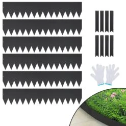 Steel Landscape Edging Metal Garden Edging Borders 40 In. X 8 In. Strips, Hammer-in Edging Border With 8 Clips