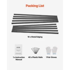 Metal Landscape Edging 10-Packs 60 X 1.69 X 0.06 In. Rust-Resistant Aluminum Alloy LandscapeBlack Edging Border -Vevor black vevor metal edging lzjspz10pcs58ddp1v0 44 1000