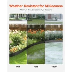 Metal Landscape Edging 10-Packs 60 X 1.69 X 0.06 In. Rust-Resistant Aluminum Alloy LandscapeBlack Edging Border -Vevor black vevor metal edging lzjspz10pcs58ddp1v0 c3 1000