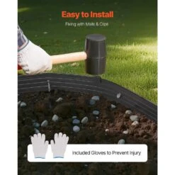 Metal Landscape Edging, 8-Packs 72 In. Rust-Resistant Aluminum Alloy Landscape Edging, Bendable Garden Edging Border -Vevor black vevor metal edging lzjspz8pcs72voieev0 1f 1000