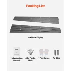 Metal Landscape Edging, 8-Packs 72 In. Rust-Resistant Aluminum Alloy Landscape Edging, Bendable Garden Edging Border -Vevor black vevor metal edging lzjspz8pcs72voieev0 44 1000